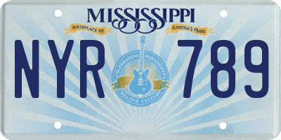 MS license plate NYR789