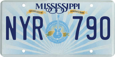 MS license plate NYR790