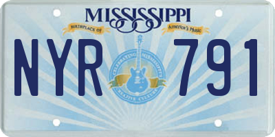 MS license plate NYR791