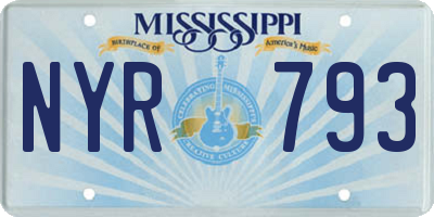 MS license plate NYR793