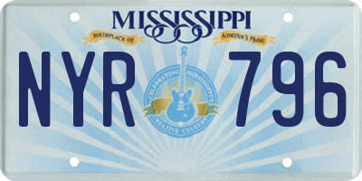 MS license plate NYR796