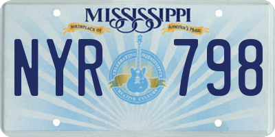 MS license plate NYR798