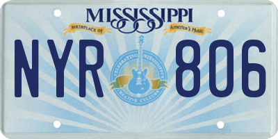 MS license plate NYR806