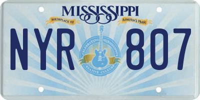 MS license plate NYR807
