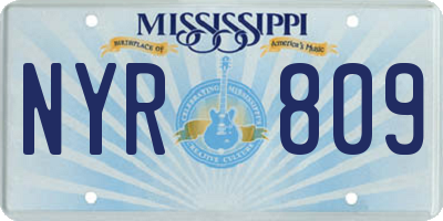 MS license plate NYR809