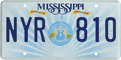 MS license plate NYR810