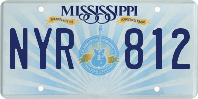 MS license plate NYR812