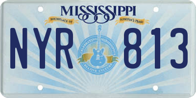 MS license plate NYR813