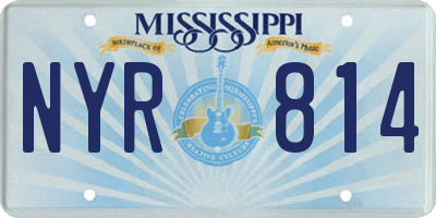 MS license plate NYR814