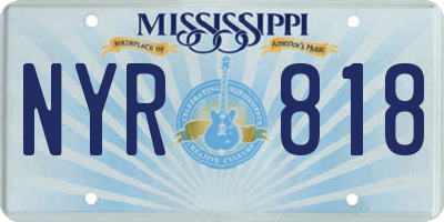 MS license plate NYR818