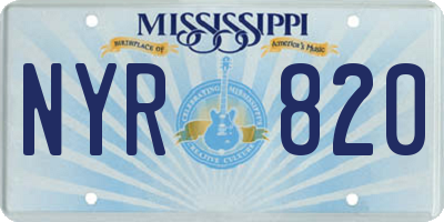 MS license plate NYR820
