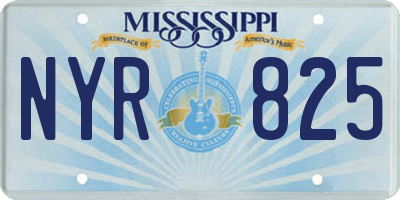 MS license plate NYR825