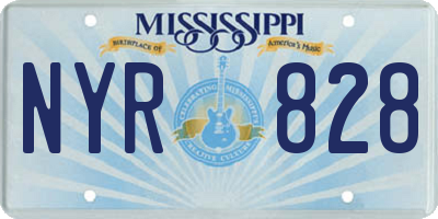MS license plate NYR828