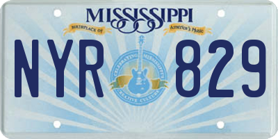 MS license plate NYR829