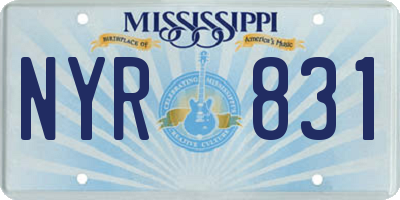 MS license plate NYR831