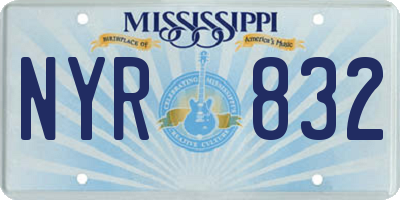 MS license plate NYR832