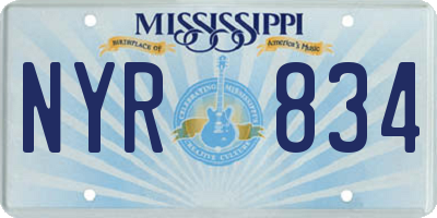 MS license plate NYR834