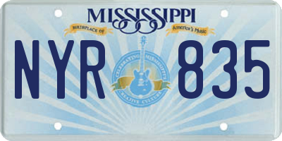 MS license plate NYR835