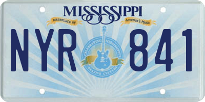 MS license plate NYR841