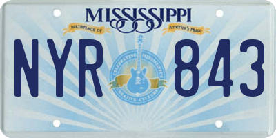 MS license plate NYR843