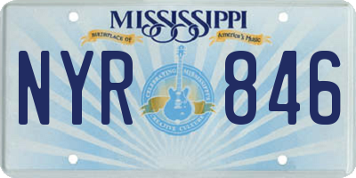 MS license plate NYR846