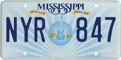 MS license plate NYR847