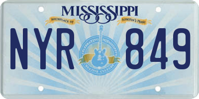 MS license plate NYR849