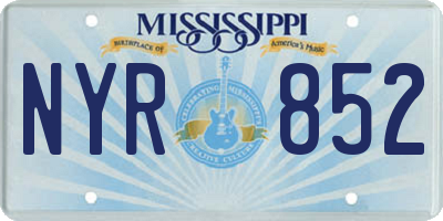 MS license plate NYR852