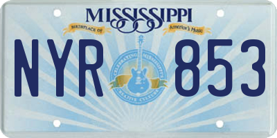 MS license plate NYR853