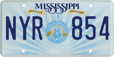 MS license plate NYR854