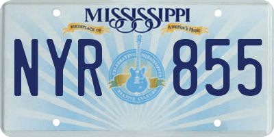 MS license plate NYR855