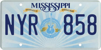 MS license plate NYR858