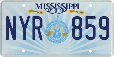 MS license plate NYR859