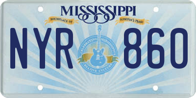 MS license plate NYR860