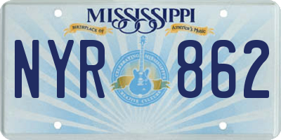 MS license plate NYR862