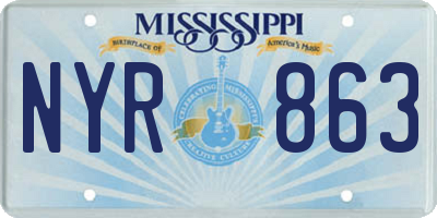 MS license plate NYR863