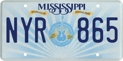 MS license plate NYR865