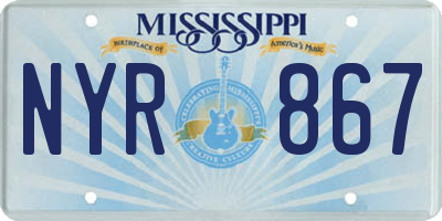 MS license plate NYR867