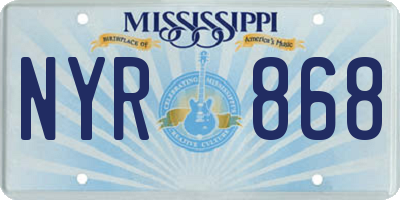MS license plate NYR868