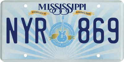 MS license plate NYR869