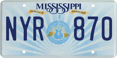 MS license plate NYR870