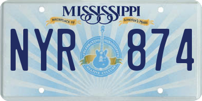 MS license plate NYR874