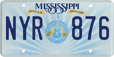 MS license plate NYR876