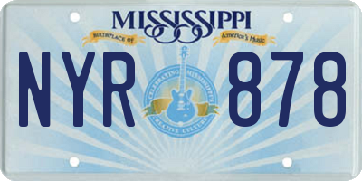 MS license plate NYR878