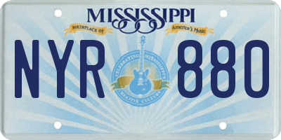 MS license plate NYR880