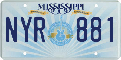 MS license plate NYR881