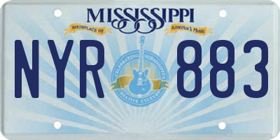 MS license plate NYR883