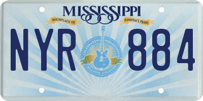 MS license plate NYR884