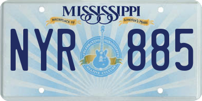 MS license plate NYR885