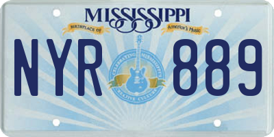 MS license plate NYR889